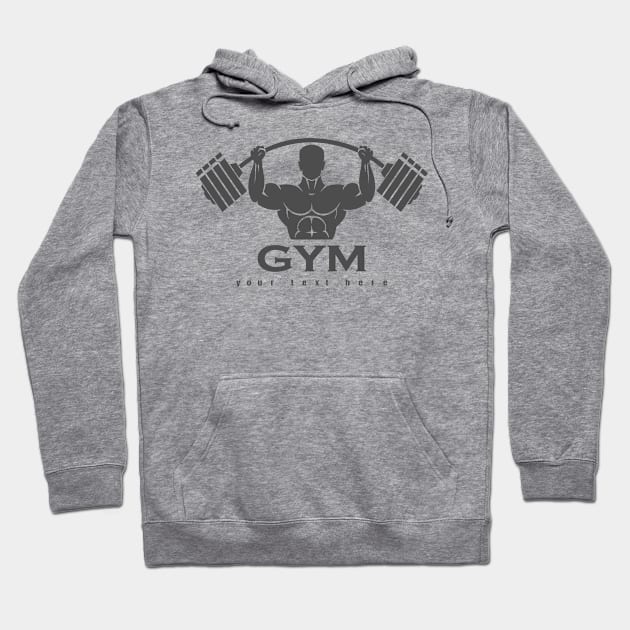 Strong Man with Barbell. Fitness Gym Logo Design Template Hoodie by devaleta